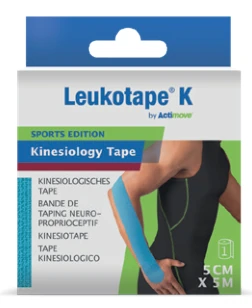 Leukotape K Sports Edition, lichtblauw, 5 cm × 5 m, artikel 65078-15